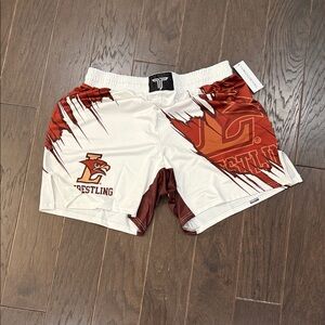 Takedown Men's Athletic Shorts - White and Brown